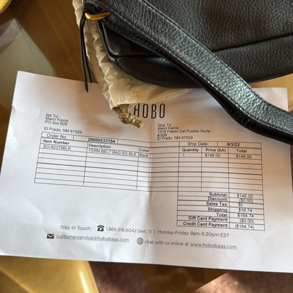 HOBO Black Leather Crossbody Bag with Gold Accents - Picture 5 of 5